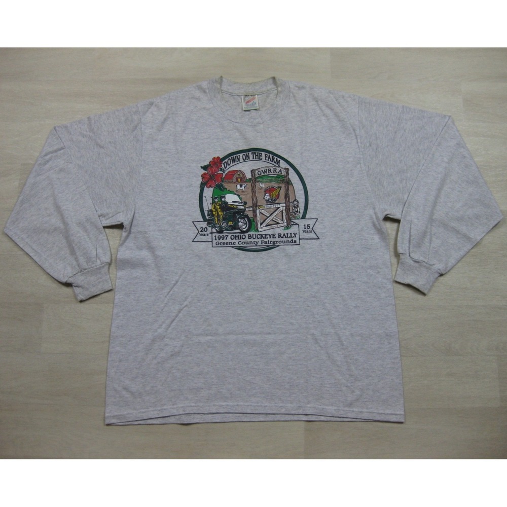 Vintage 90s Ohio Gold Wing Road Riders T-shirt (L) GWRRA Buckeye Rally 1997